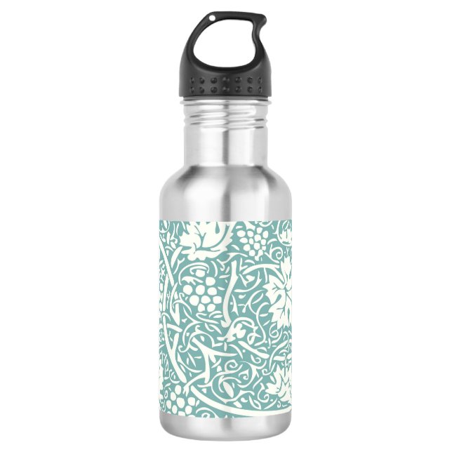 William Morris Grape Pattern Teal Turquoise 710 Ml Water Bottle (Front)