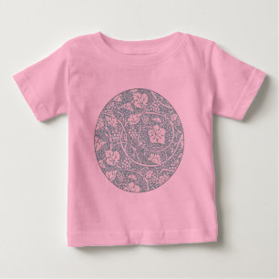 William Morris Grape Pattern Teal Turquoise Baby T-Shirt
