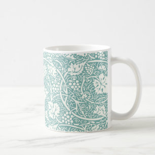 William Morris Grape Pattern Teal Turquoise Coffee Mug