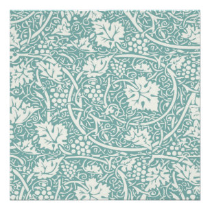 William Morris Grape Pattern Teal Turquoise Poster