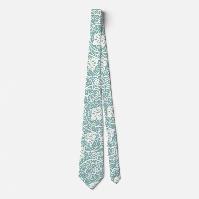 William Morris Grape Pattern Teal Turquoise Tie (Front)