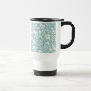 William Morris Grape Pattern Teal Turquoise Travel Mug