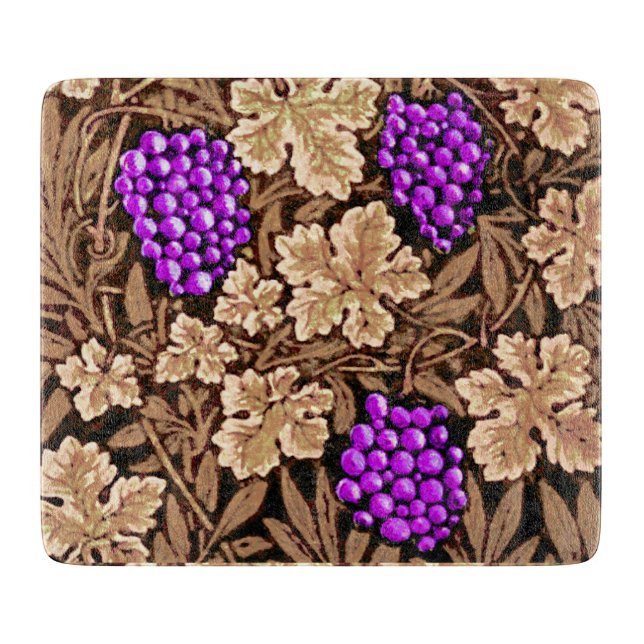 William Morris Grapevine, Brown and Purple Cutting Board (Front)