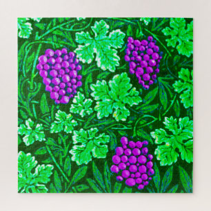 William Morris Grapevine, Purple and Green Jigsaw Puzzle