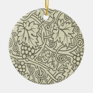 William Morris Grapevine Sage Wallpaper Ceramic Tree Decoration