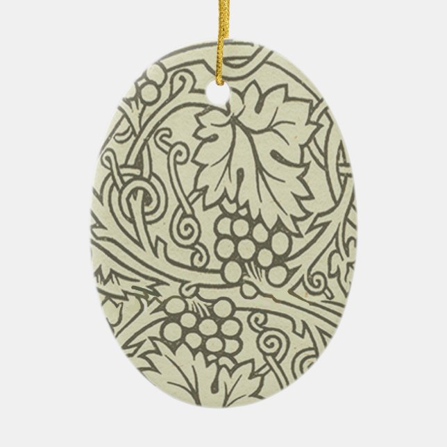 William Morris Grapevine Sage Wallpaper Ceramic Tree Decoration (Front)