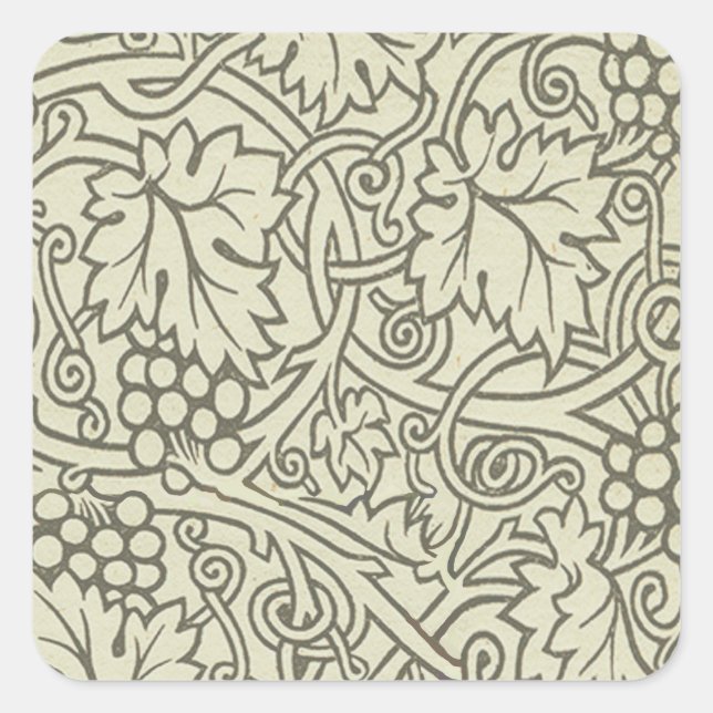 William Morris Grapevine Sage Wallpaper Square Sticker (Front)