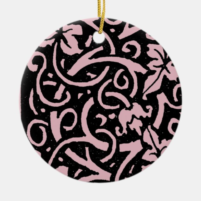 William Morris Grapevine Vine Leaf Pattern Ceramic Tree Decoration (Front)