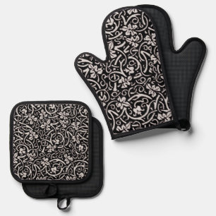 William Morris Grapevine Vine Leaf Pattern Oven Mitt & Pot Holder Set
