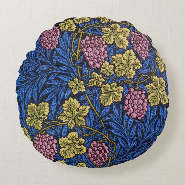 William Morris Grapevine (Wine Vines) Pattern Round Cushion (Front)