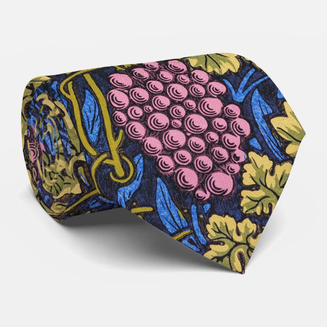 William Morris Grapevine (Wine Vines) Pattern Tie (Rolled)