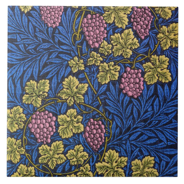 William Morris Grapevine (Wine Vines) Pattern Tile (Front)