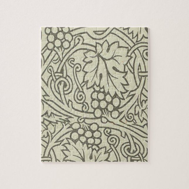 William Morris gray green Grape Vine Pattern Jigsaw Puzzle (Vertical)