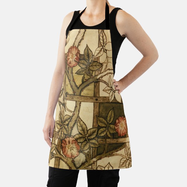 William Morris Green and Beige Flowers and Birds Apron (Creator Uploaded)