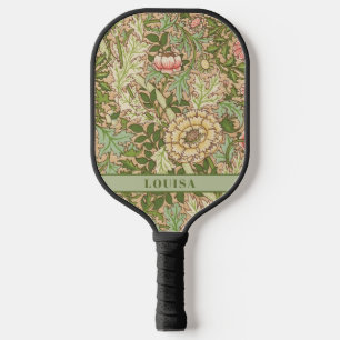 William Morris Green Floral   Pickleball Paddle
