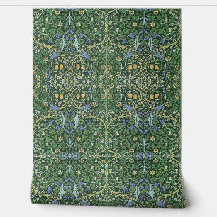 William Morris Green Floral Vintage White Daisies  Wallpaper