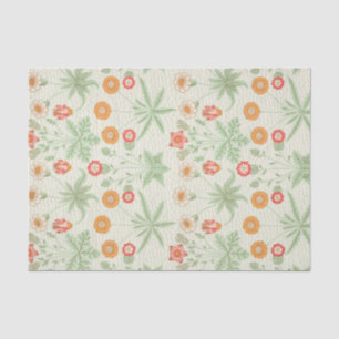 William Morris Green Flower Pattern Design Tissue Paper