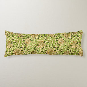 William Morris Green Honeysuckle Floral Wallpaper Body Cushion