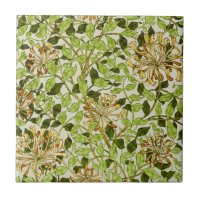William Morris Green Honeysuckle Floral Wallpaper