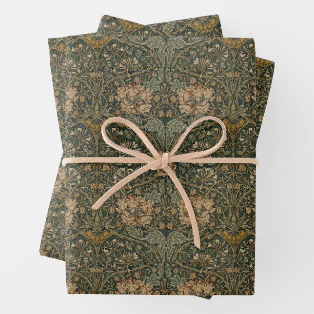 William Morris: Green Honeysuckle Wrapping Paper (In situ)