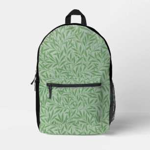 William Morris green leaves art cute backpack