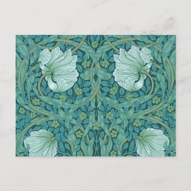 William Morris - Green Pimpernel Pattern Postcard (Front)