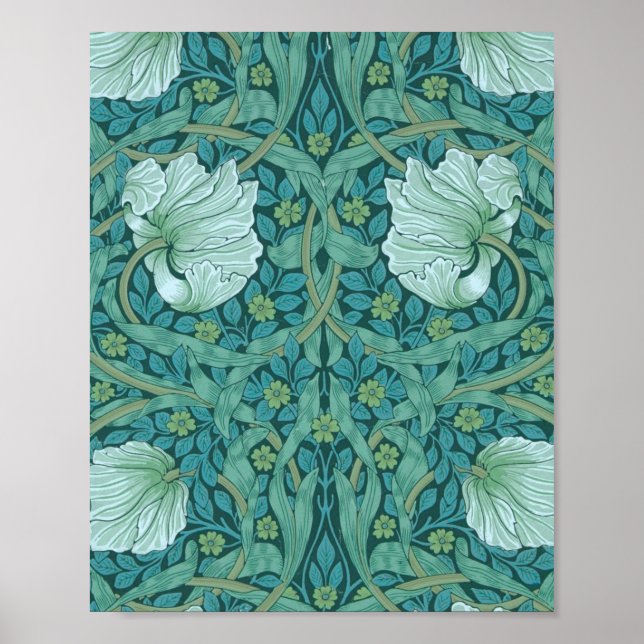 William Morris - Green Pimpernel Pattern Poster (Front)