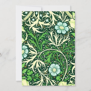 William Morris - Green Seaweed Pattern Invitation