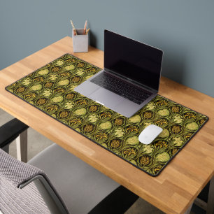 William Morris Green Tulip Lily Wallpaper Desk Mat