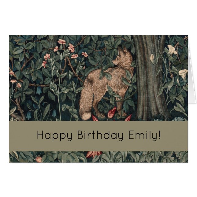 William Morris Greenery Fox Wildlife  (Front Horizontal)