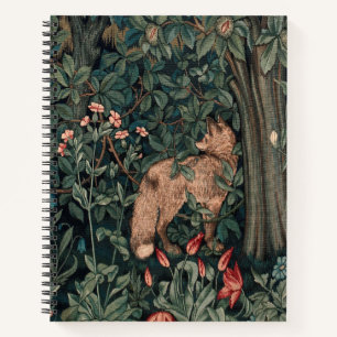 William Morris Greenery Fox Wildlife Art Notebook