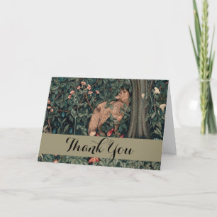 William Morris Greenery Fox Wildlife Art Thank You Card