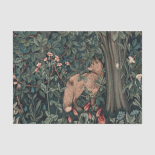 William Morris Greenery Fox Wildlife Art Tissue Paper