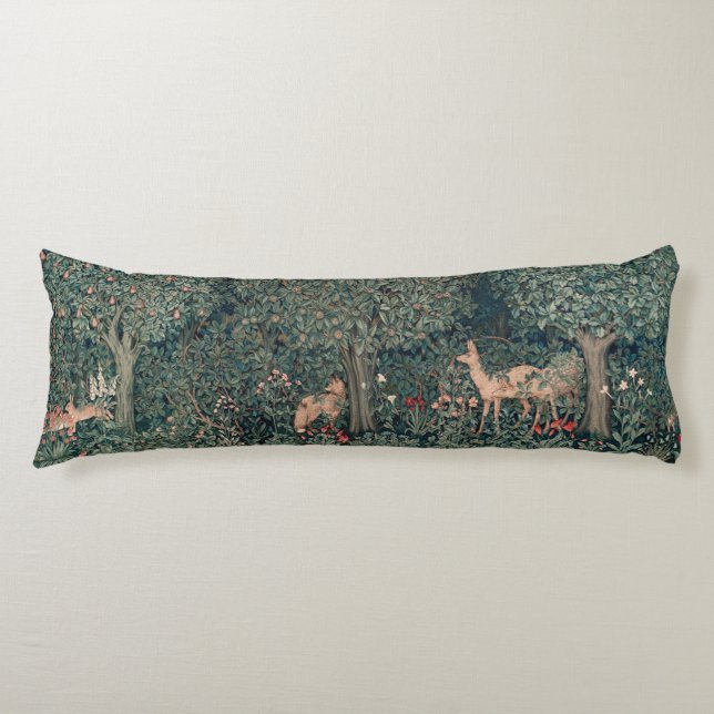 William Morris Greenery Fox Wildlife  Body Cushion (Front)