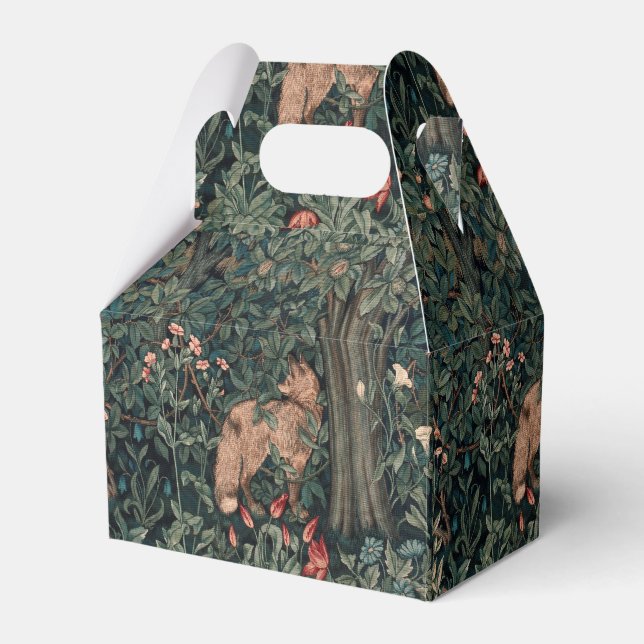 William Morris Greenery Fox Wildlife  Favour Box (Front Side)