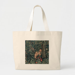 William Morris Greenery Fox Wildlife Large Tote Bag
