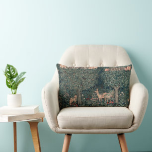 William Morris Greenery Fox Wildlife  Lumbar Cushion