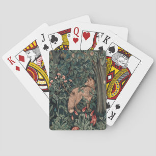 William Morris Greenery Fox Wildlife  Playing Cards