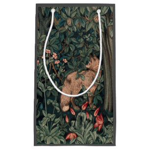 William Morris Greenery Fox Wildlife  Small Gift Bag
