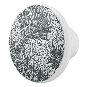 William * Morris  Grey Floral Ceramic Knob