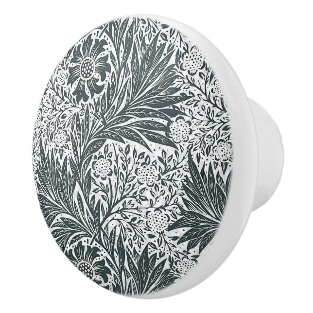 William * Morris  Grey Floral Ceramic Knob (Right)