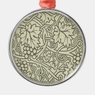 William Morris grey green Grape Vine Pattern Metal Tree Decoration