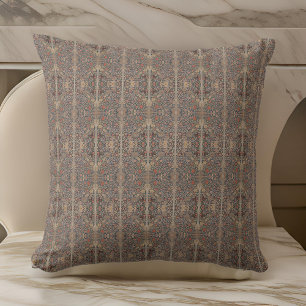 William * Morris  Grey Peach Floral Vintage  Cushion