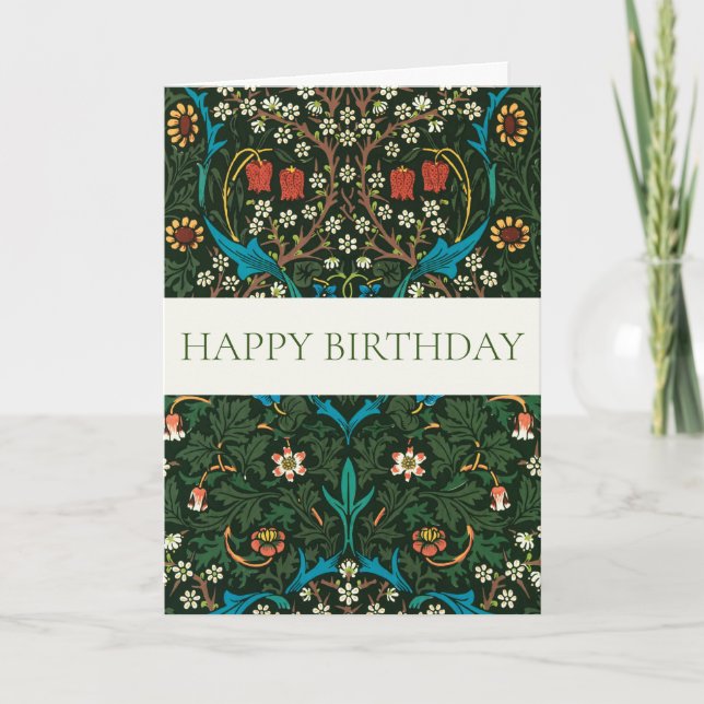 WILLIAM MORRIS "HAPPY BIRTHDAY" GREETING CARD (Front)