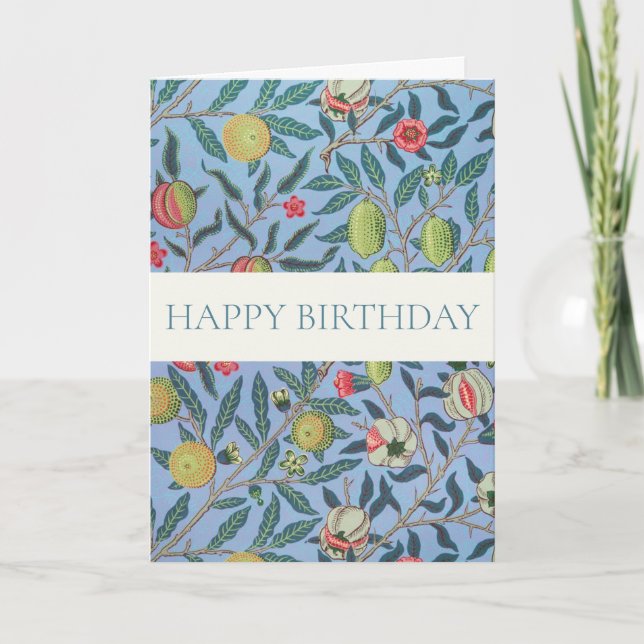 WILLIAM MORRIS "HAPPY BIRTHDAY" GREETING CARD (Front)