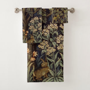 William Morris Hen Pheasant Bird Tree Botanical Bath Towel Set