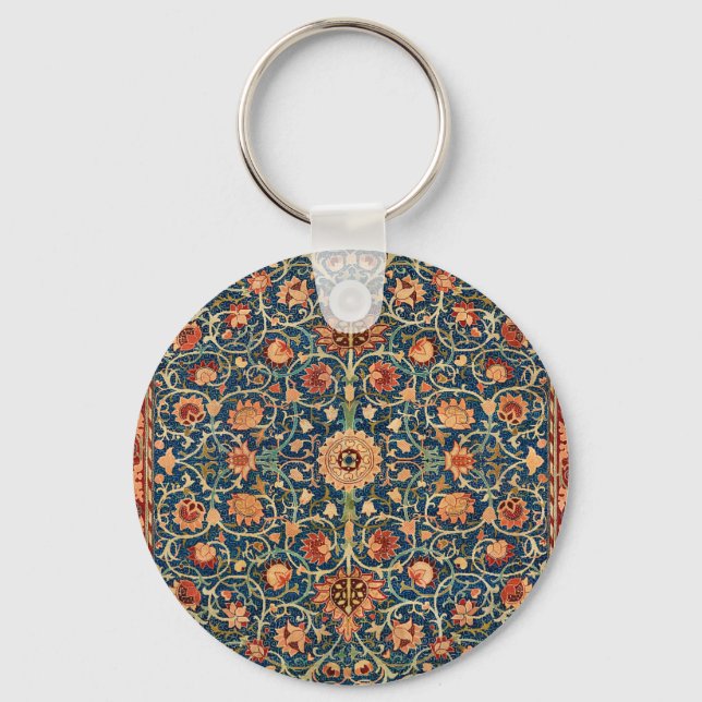 William Morris Holland Park Carpet Pattern Key Ring (Front)