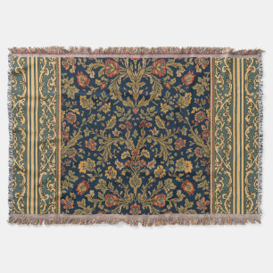 William Morris Holland Park Carpet Vintage pattern Throw Blanket