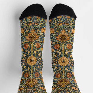William Morris Holland Park Navy Carpet Art Socks