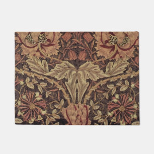 William Morris Honeysuckle Antique Floral Pattern Doormat